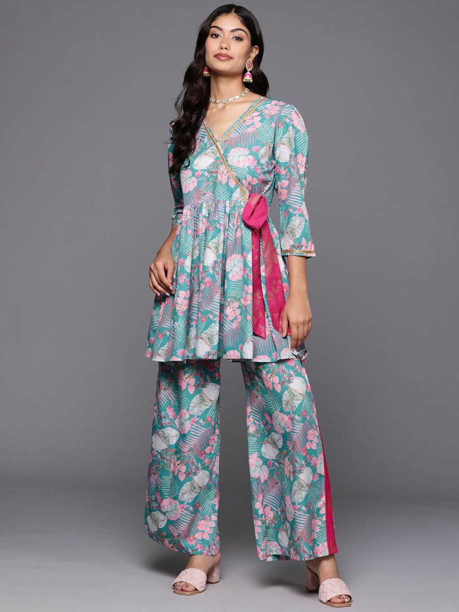 Ahalyaa Women's Traditional Wear Co-ods - Green - Distacart