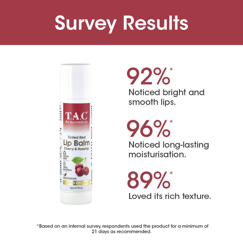 TAC - The Ayurveda Co. Tinted Cherry & Roship Vegan Lip Balm
