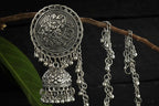 Mominos Fashion Johar Kamal Trendy Oxidized Silver Plated Bahubali Jhumkas - Distacart
