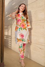 Joban Fashion White Kurta Set Cotton Digital Print - Distacart