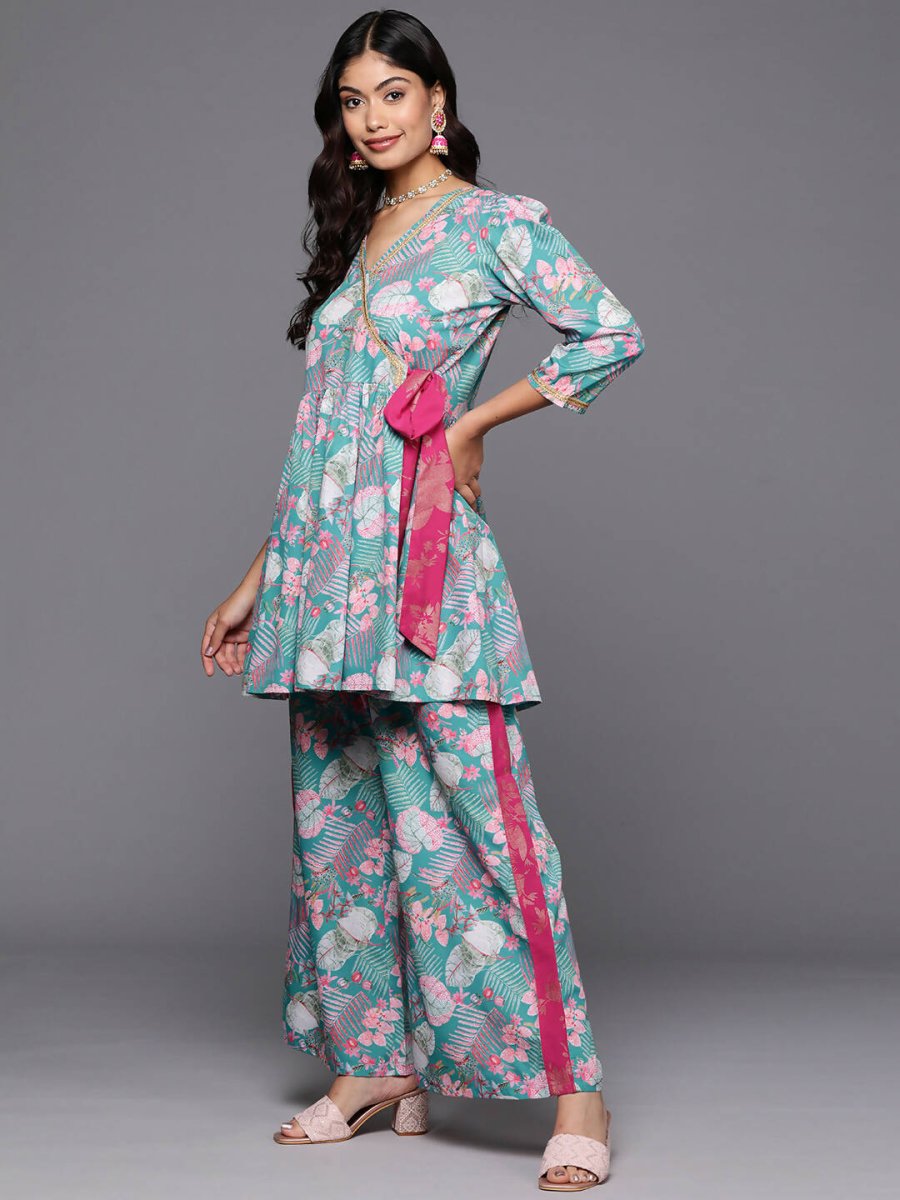 Ahalyaa Women's Traditional Wear Co-ods - Green - Distacart