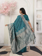 Shree Shyam Fashion Lichi Silk Rama Saree - Distacart