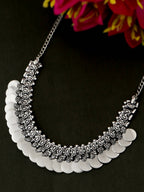 NVR Women Silver-Plated Oxidised Necklace