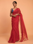 Suta Red Embellished Sequinned Pure Cotton Saree - Distacart