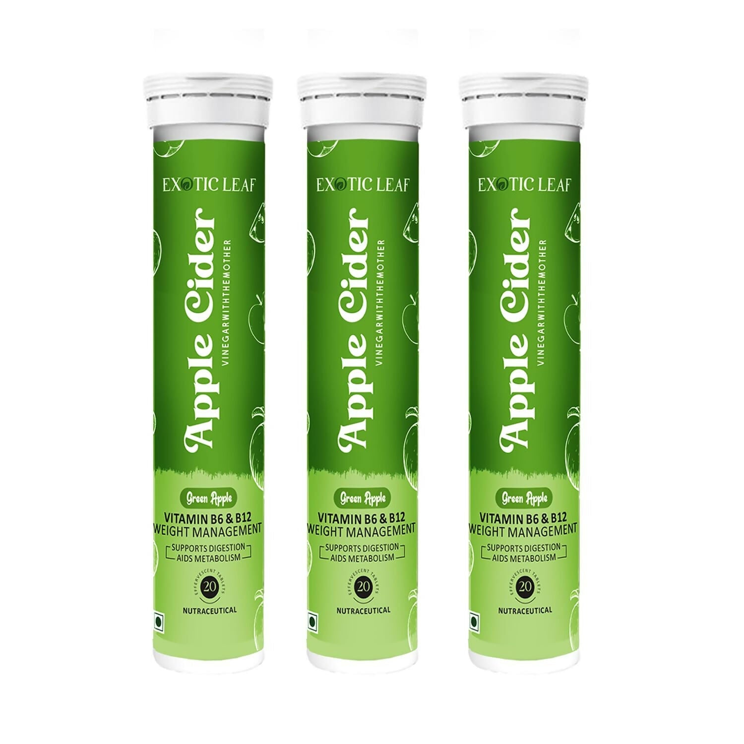 Exotic Leaf Green Apple Cider Vinegar Tablets - Distacart