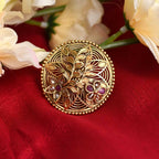 Mominos Fashion Joharkamal Gold-Polished Stone Studded Adjustable Finger Ring - Design 13
