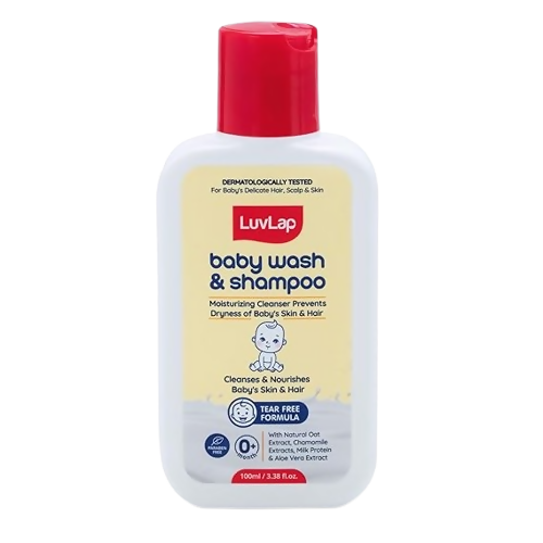 LuvLap Baby Wash & Shampoo with Chamomile, Milk Protein, Oatmeal & Shea Butter