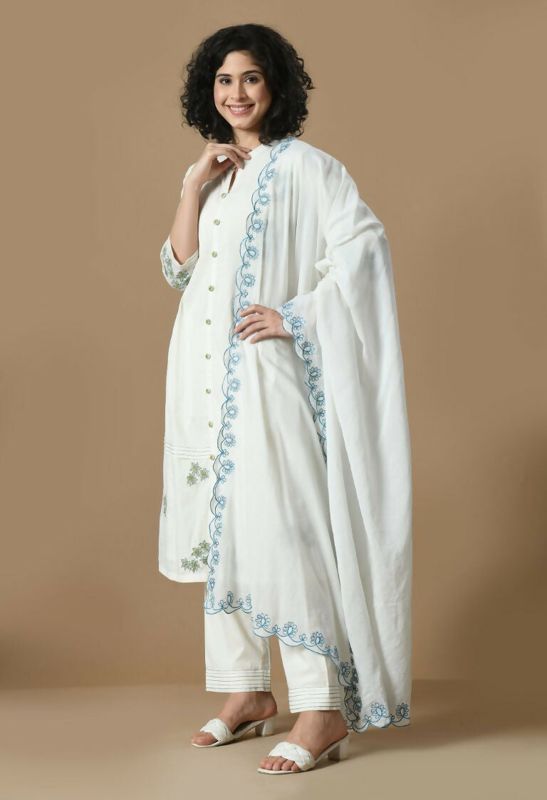 Joban Fashion White Cotton Kurta Set