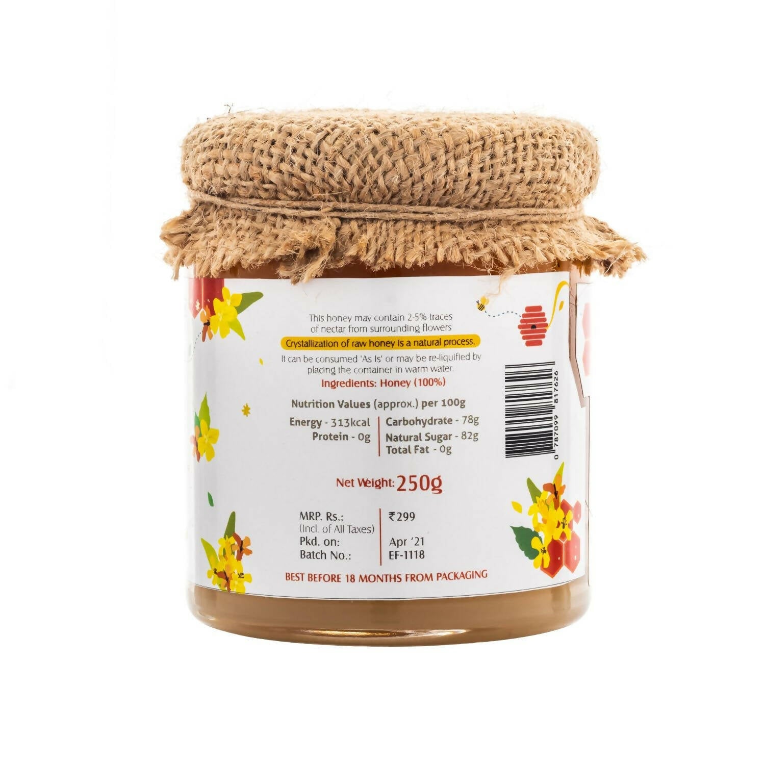HoneyVeda Premium Raw Mustard Honey - Distacart