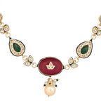 Nuyug 22K Gold Plated Radiant Sage Stone Kundan Necklace