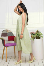 Myshka Women Ethnic Motifs Rayon A-Line Round Neck Green Dress - Distacart