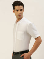 Ramraj Cotton Mens Half Sleeve White Shirt Plus Size - Minister Cotton