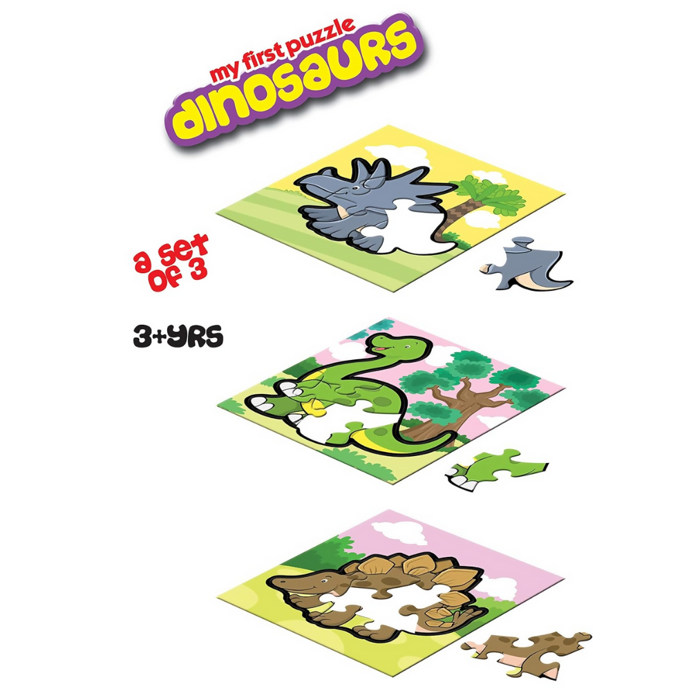 Frank Dinosaurs - A Set of 3 Jigsaw Puzzle for Kids - Distacart