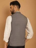 Even Apparels Nehru Jacket With Welt Pockets - Grey