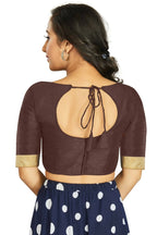 Aastha Fashion Women's Coffee Art Silk Designer Traditional Readymade Blouse