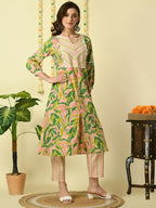 Myshka Women's Multi Pure Cotton Kurta & Palazzos With Dupatta Party Sets