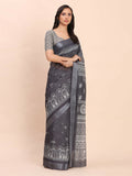 Shree Shyam Fashion Linen Cotton Black Saree - Distacart