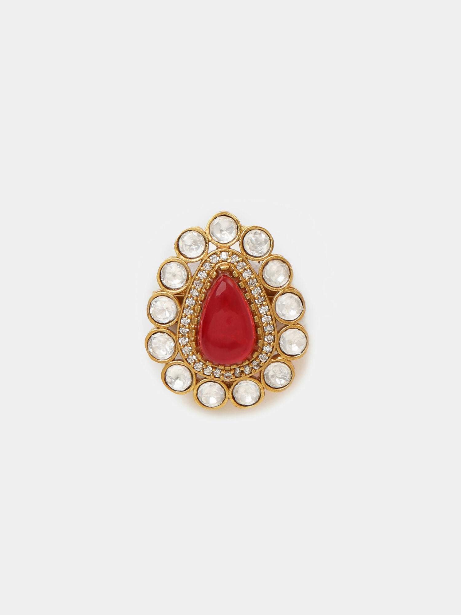 Ruby Raang Teardrop Brooch