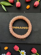 Inhanns Unisex Crystal Bloom – Adjustable Crystal Bead Bracelets - Peach - Distacart