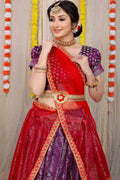 DEIANA'S Beautiful Pure Jari Silk Weaving Lehengha Choli - Wine