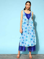 Ahalyaa Womens Royal Blue Poly Silk Printed Jumpsuit - Distacart