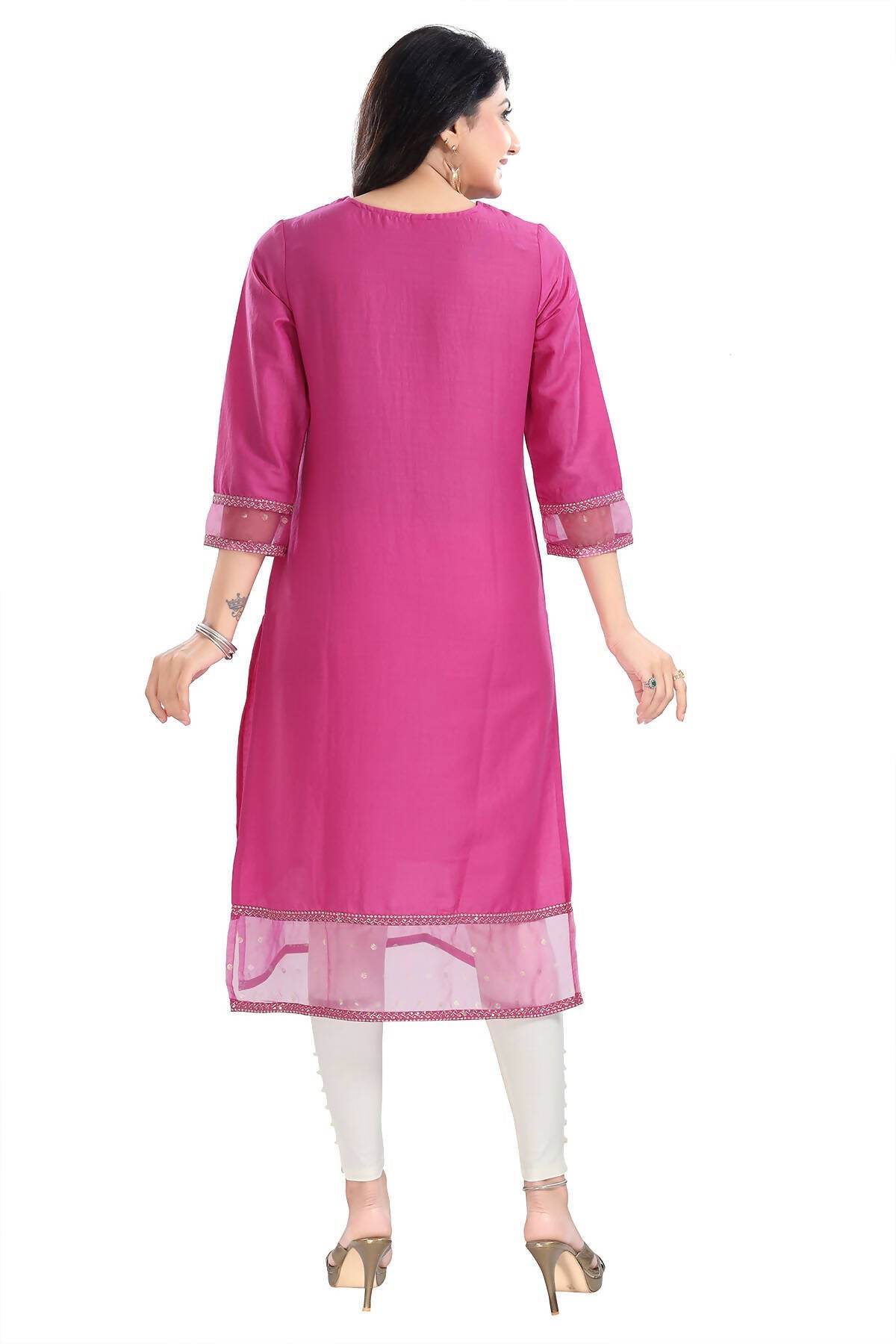 Snehal Creations Wonderful Art Silk Designer Long Kurti Tunic With Zari Embroidery - Distacart