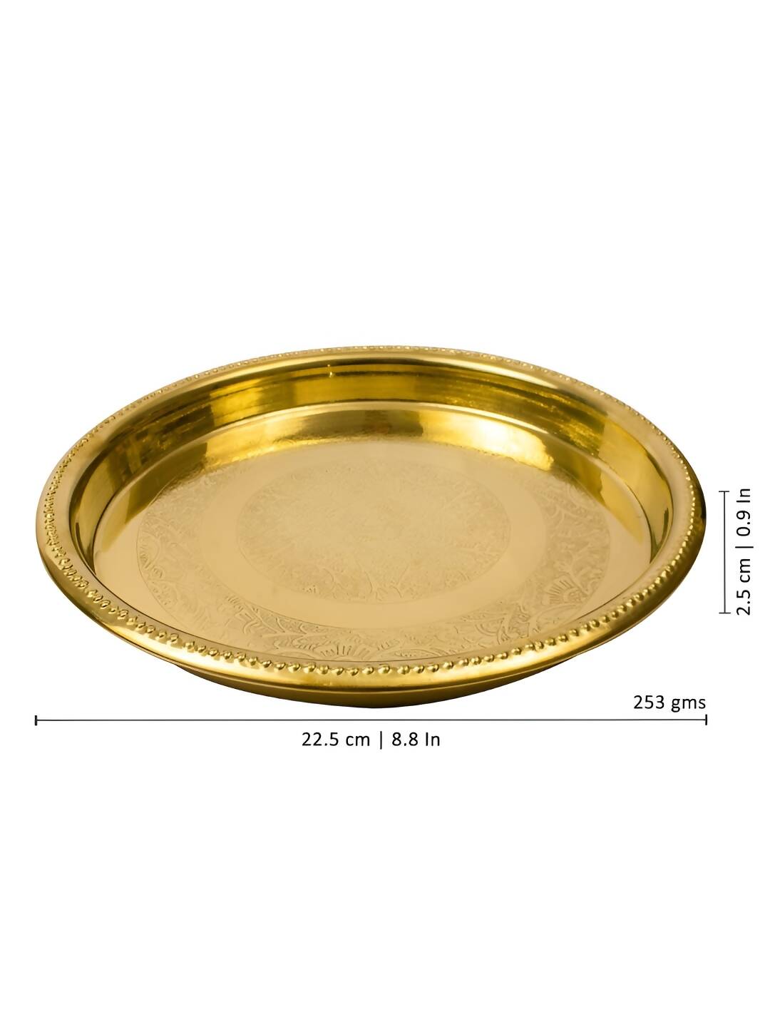 Spillbox Gold-Toned Brass Petal Thalli Round Pooja Essential