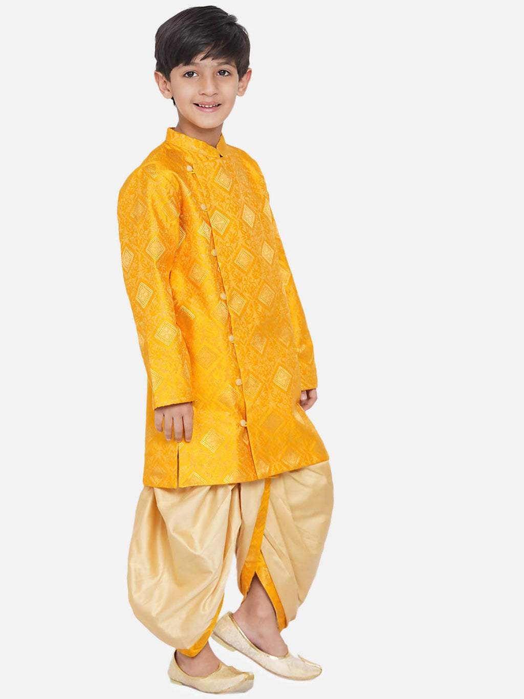 Little Bansi Boys Angrakha Kurta with Dhoti Royal yellow
