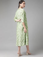 Yufta Silk Green Regular Dress Single