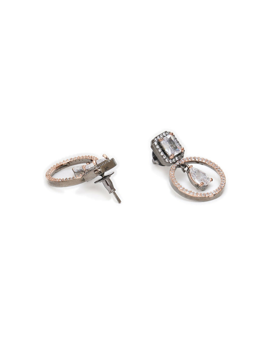 Stone kundan earrings (white) - Ruby Raang - Distacart
