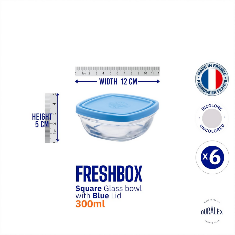 Duralex FreshBox Set of 6 Tempered Glass Container