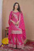 Teeya Creation Pink Color Natural Crepe Silk Wedding Wear Trending Salwar Suit - Distacart