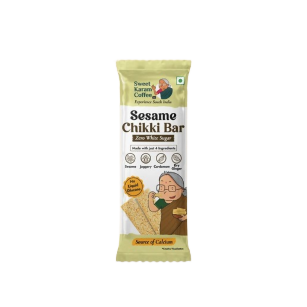 Sweet Karam Coffee White Sesame Chikki Bar (Zero White Sugar) - Distacart