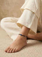 NVR Women Set of 2 Black Beaded Evil Eye Anklet - Distacart