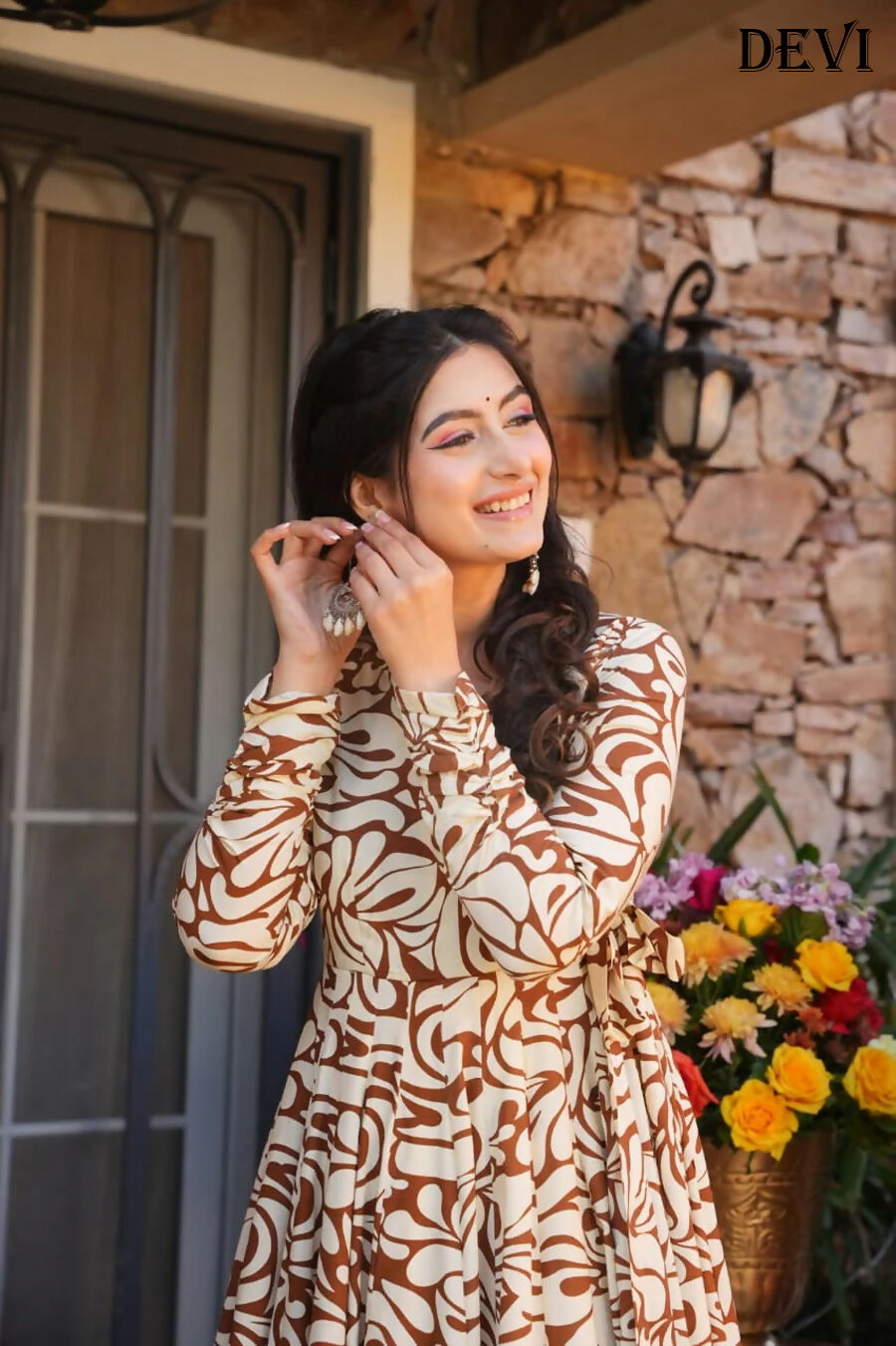 Aayaa Designer Printed Full Flared Suit - Distacart
