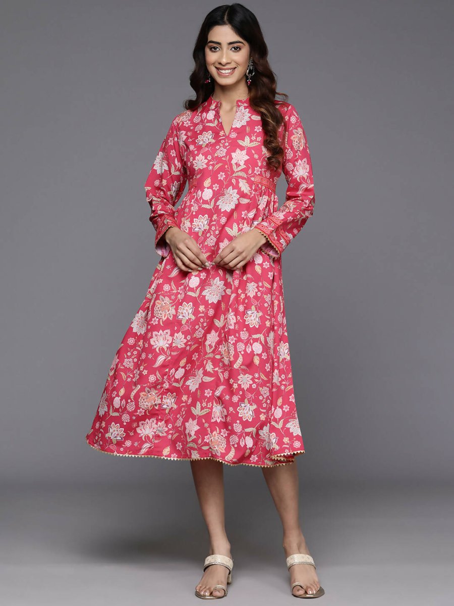 Ahalyaa Women's Traditional wear Dress - Pink - Distacart