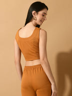Myshka Women's Mustard Solid Party Top
