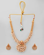 VOJ South Indian Traditional Copper Necklace With Earrings Set