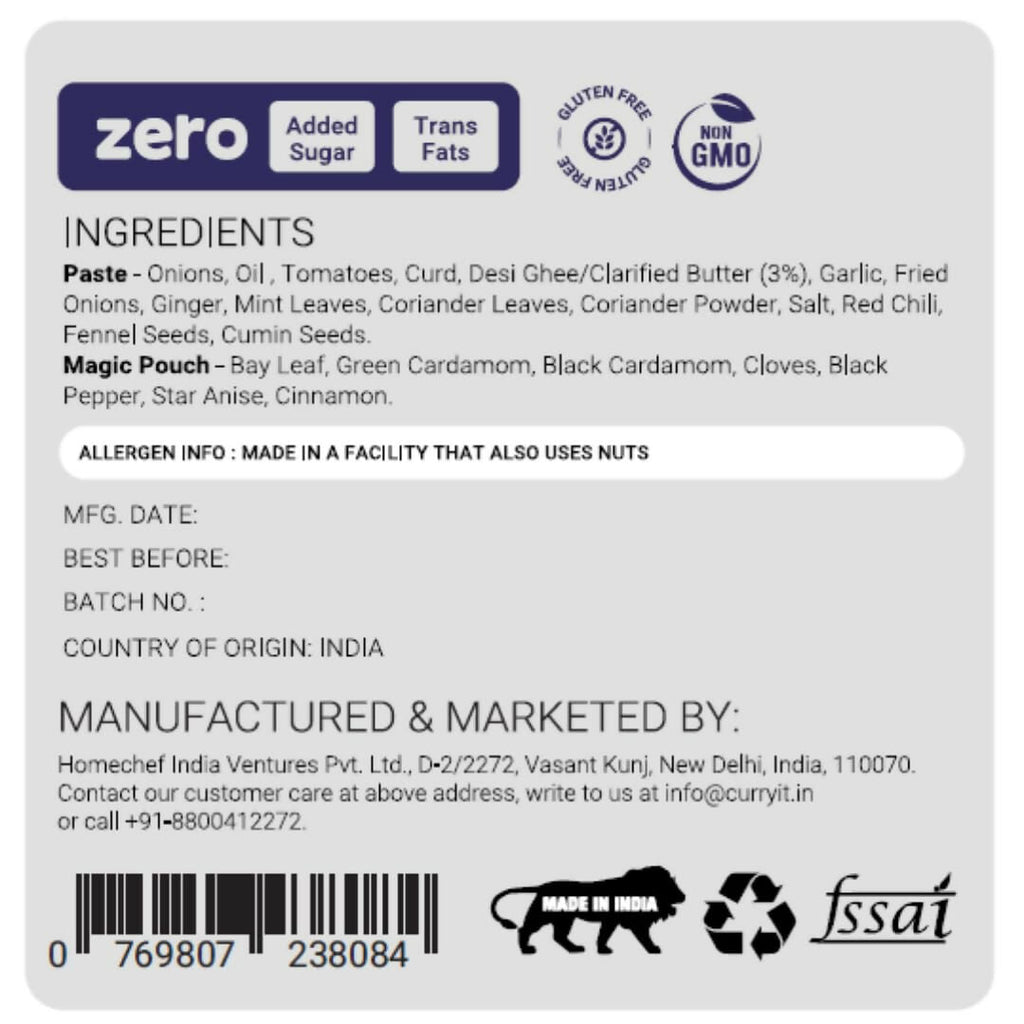 CURRYiT Instant Hyderabadi Biryani Premium Cooking Paste - Distacart