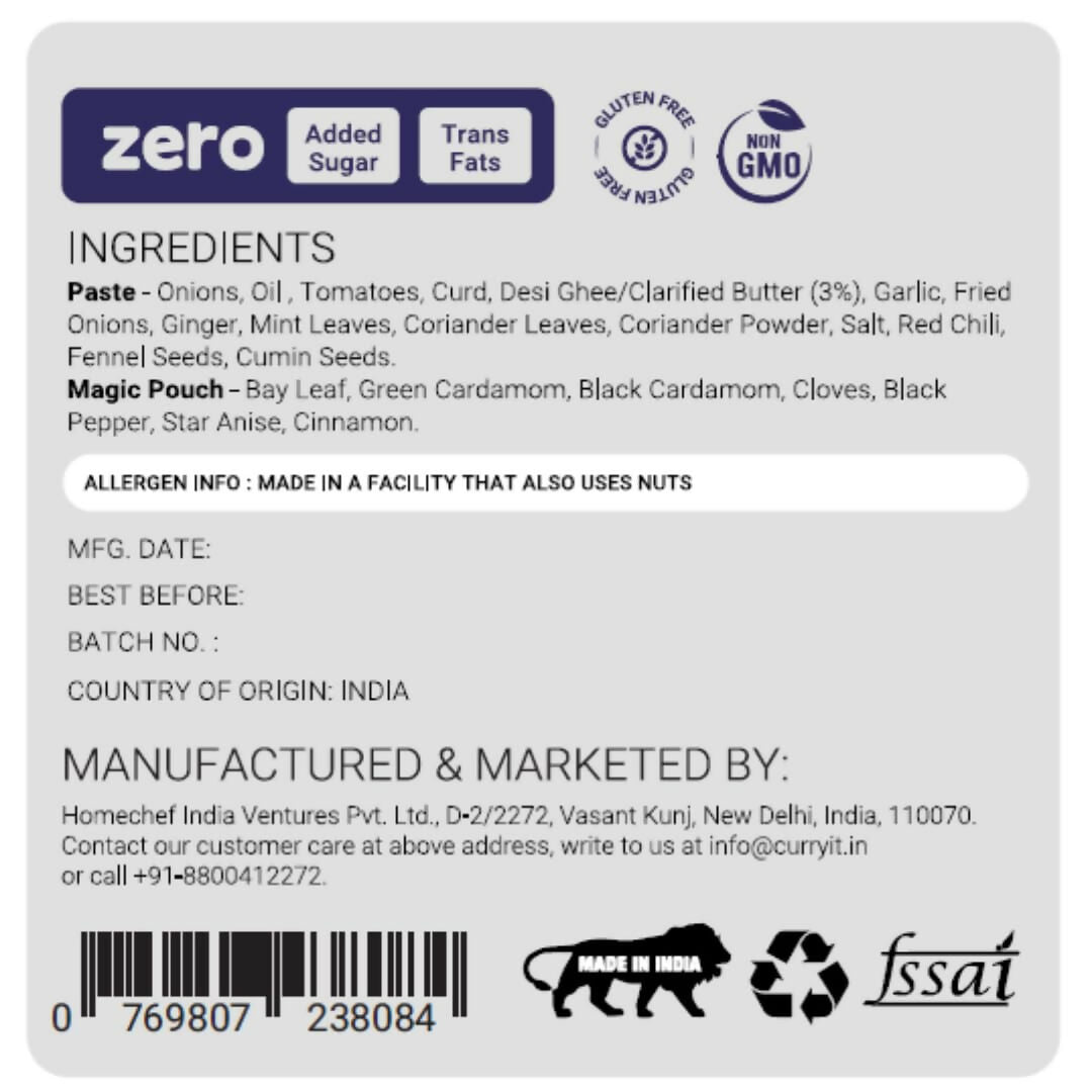 CURRYiT Instant Hyderabadi Biryani Premium Cooking Paste - Distacart