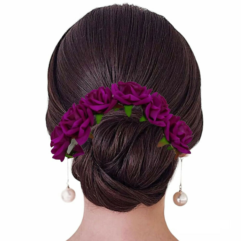Purple Velvet Rose Gajra