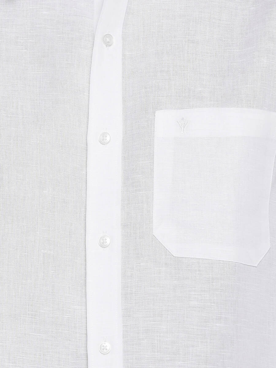 Ramraj Cotton Mens Linen Full Sleeve White Shirt
