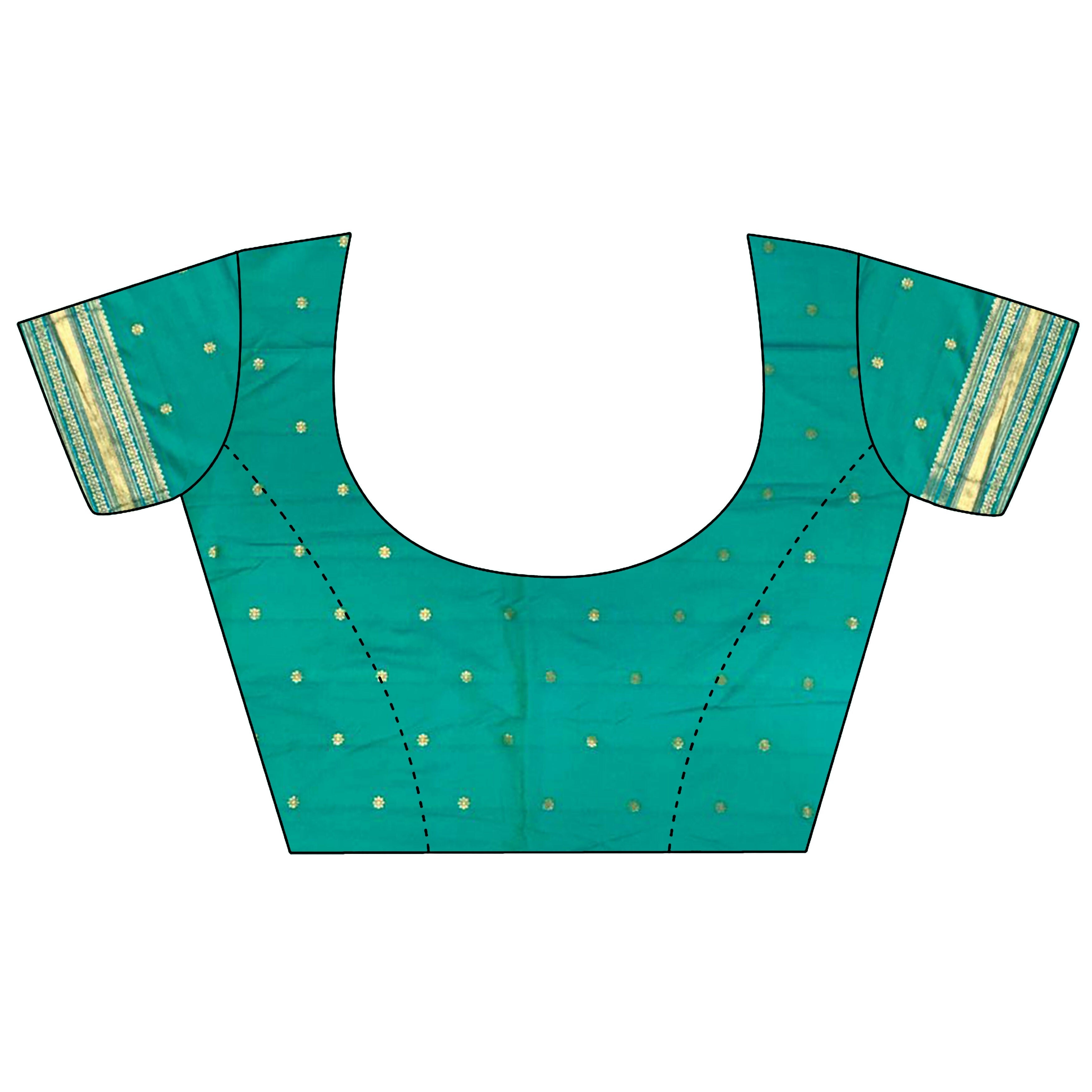 Joban Fashion Sea Green Banarasi Soft Silk Woven Saree - Distacart