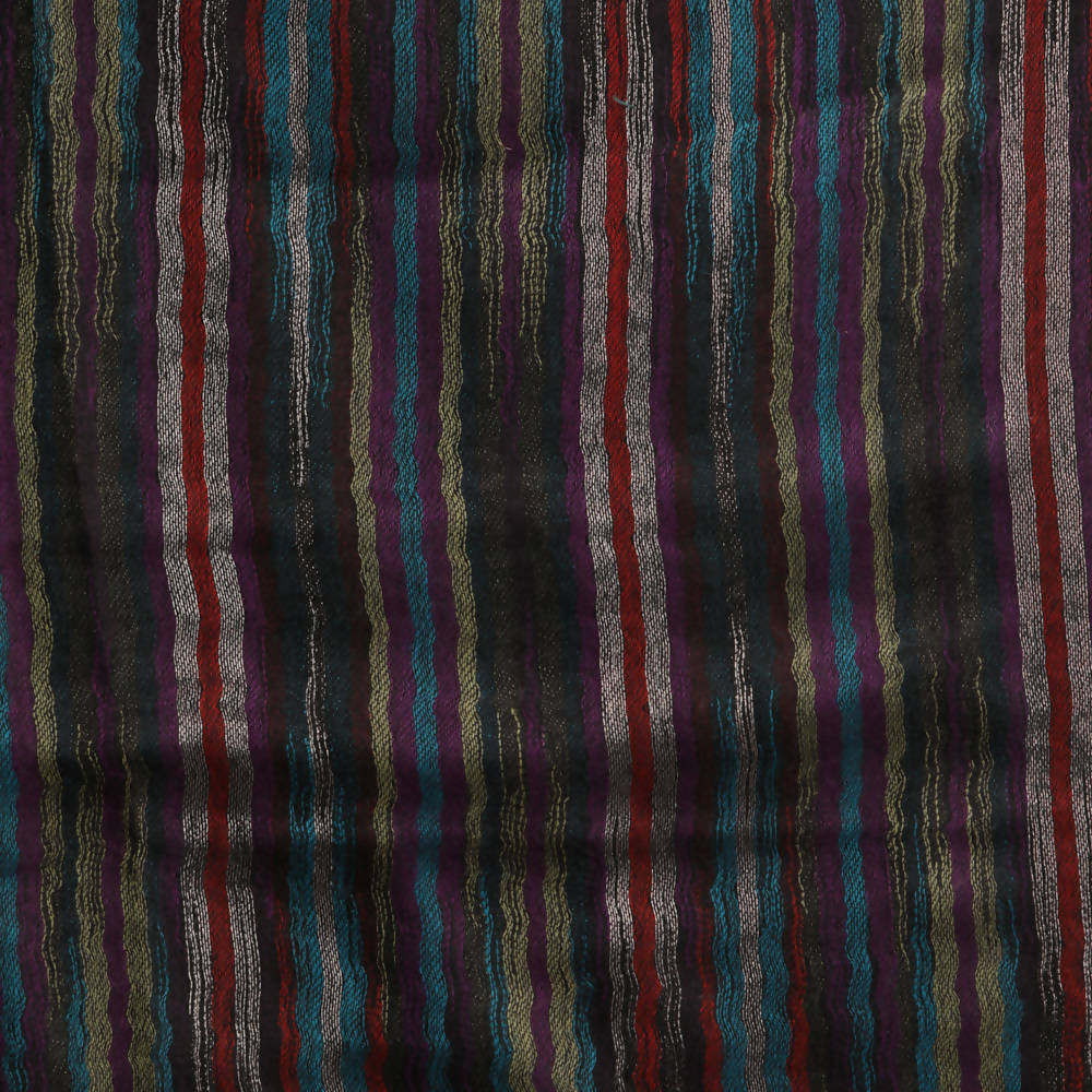 Nizalia Cashmere Fine Wool Black Ikkat Print Stole