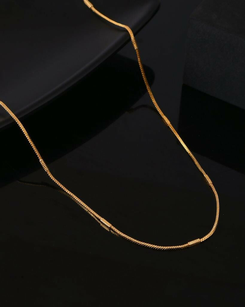 VOJ Women Gold-Polished Self Designed Pipe Chain