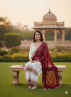 Teeya Creation White Color Faux Georgette Embroidery Work Long Party Wear Palazzo Suit - Distacart