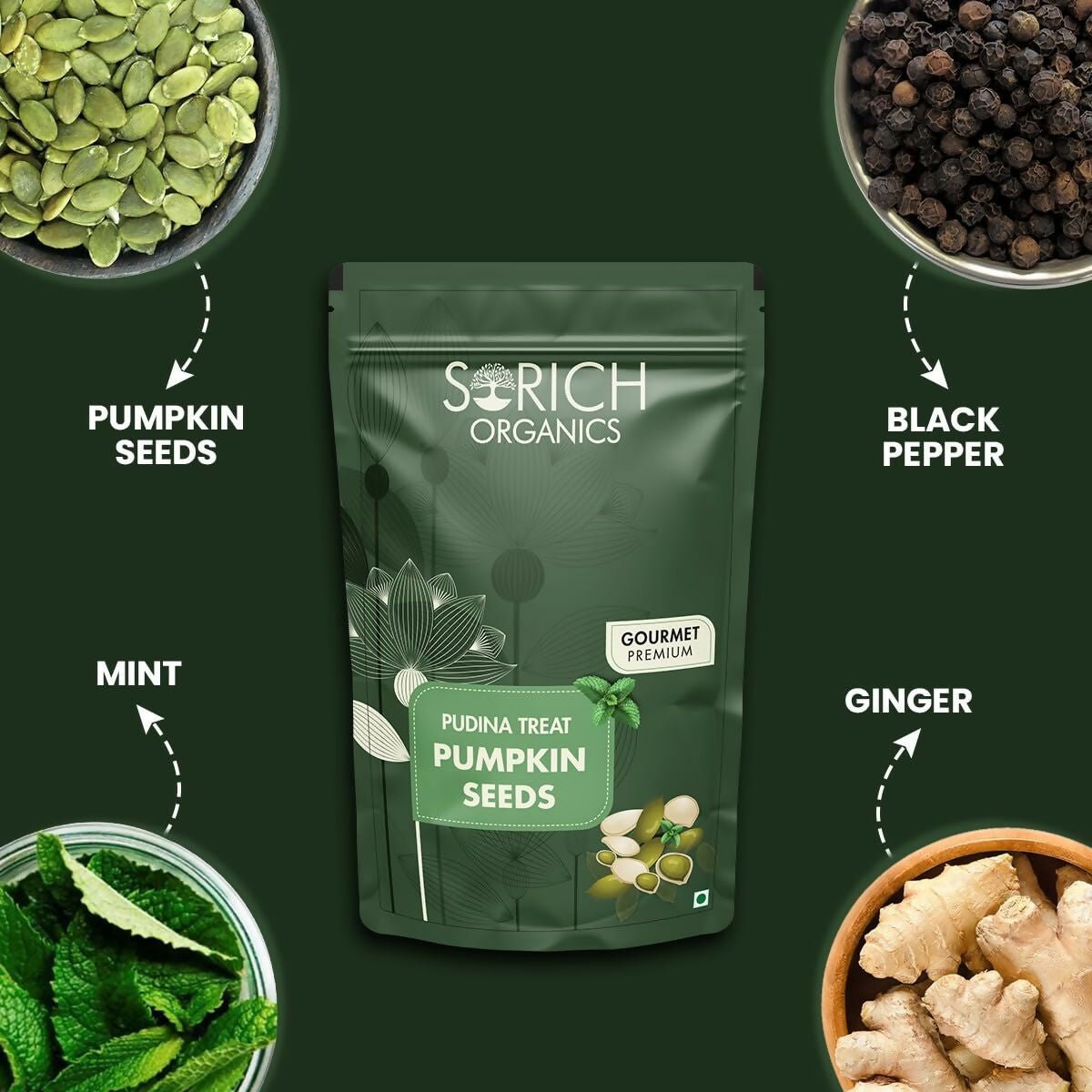 Sorich Organics Pudina Treat Pumpkin Seeds - Distacart