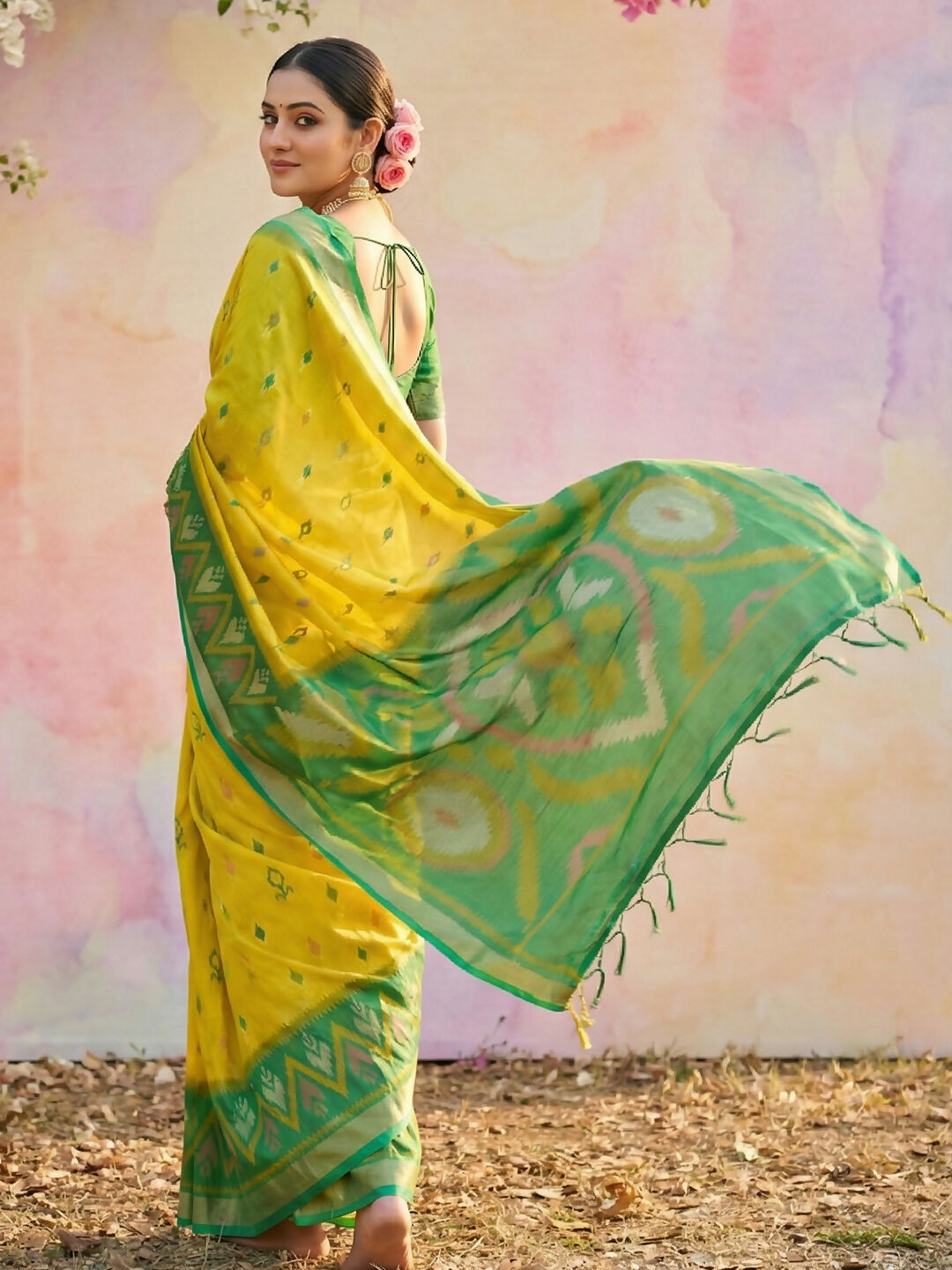 Shree Shyam Fashion Green Soft Silk Saree - Distacart