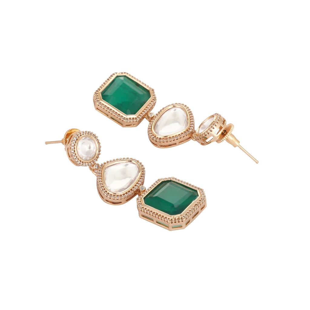 Nuyug Emerald Drop Anti Tarnish Sparkle Earrings - Distacart
