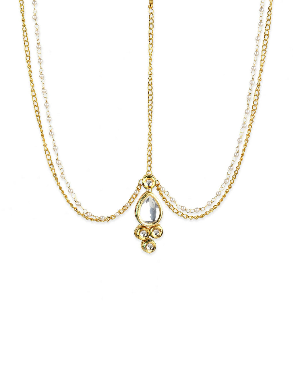 Gold-Plated Kundan Mathapatti - Ruby Raang - Distacart